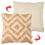 Home Deco Factory Cojín Decorativo 40x40 cm, Colección Natural, Material Yute y Algodón para Salón o Dormitorio