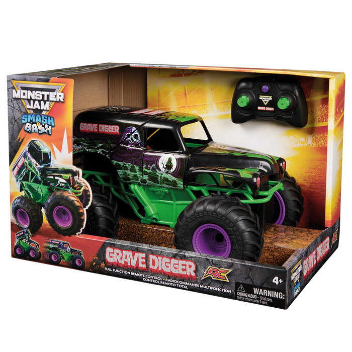 Spin Master Monster Jam Grave Digger Coche Radio Control 6072500 Smash And Bash
