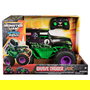 Spin Master Monster Jam Grave Digger Monster Truck Teledirigido a Escala 1:15, Modo Smash 'n Bash con Auto-Reparación, Juguete para Niños de 4 Años o Más, Negro y Verde