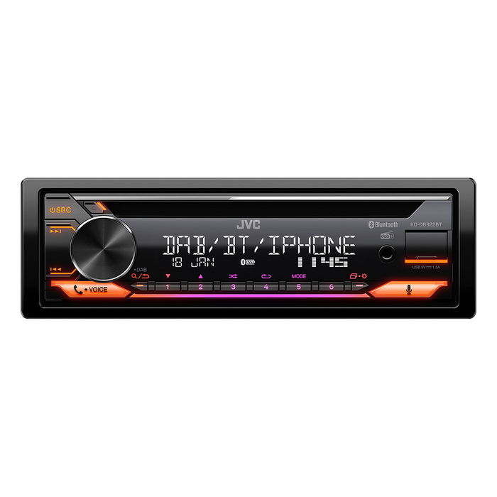 JVC KD-DB922BT Receptor DAB Digital con Bluetooth, USB y CD, 1 DIN