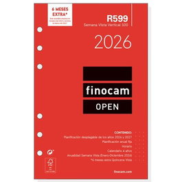 Finocam Recambio Anual Agenda De Anillas Open R599 500 117x181 mm Svv 2026