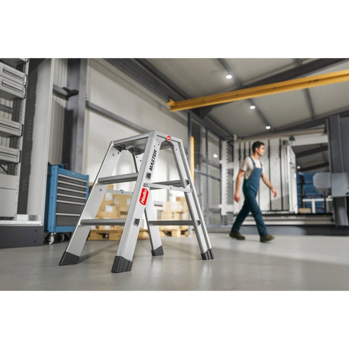 Hailo Master D80 Taburete de Doble Cara 2 x 3 Pasos