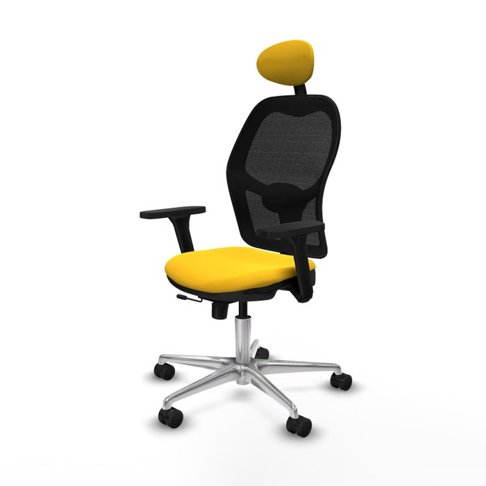 PIQUERAS Y CRESPO Silla de oficina Jorquera con mecanismo Sincro/Traslack Amarillo y Negro