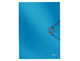 Leitz Carpeta Wow con gomas y solapas Solid azul DIN A4