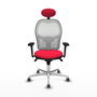PIQUERAS Y CRESPO Silla de oficina Jorquera con mecanismo Sincro, Rojo y Blanco
