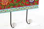 DKD Home Decor Perchero de Pared Estilo Indio Multicolor Blanco Mango y Cerámica Pintado a Mano 2 Unidades 5 x 17.5 x 48.5 cm