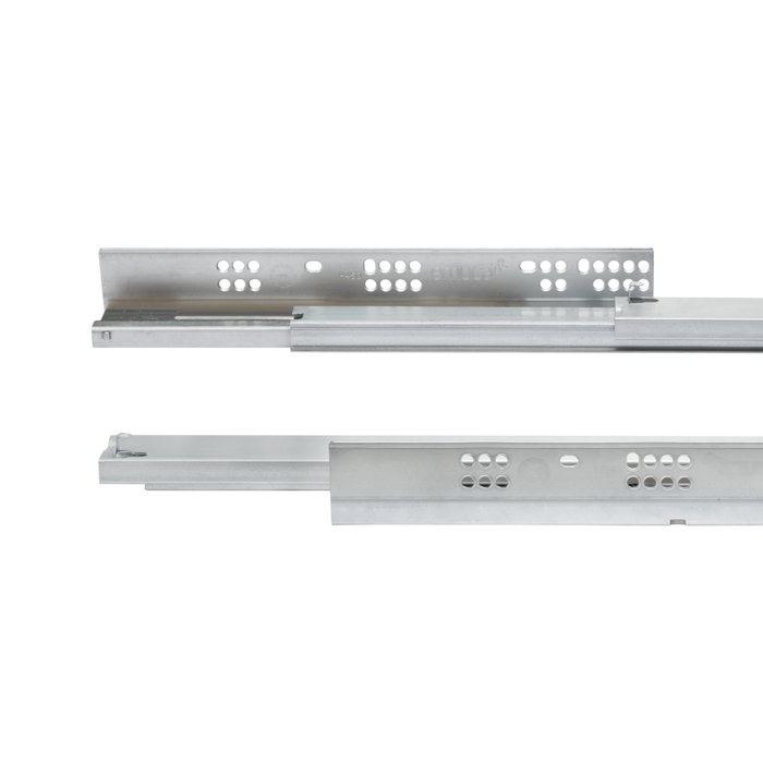 Emuca Juego de guías ocultas para cajones Silver, de extracción total, con cierre suave, profundidad 450mm, Acero, Cincado