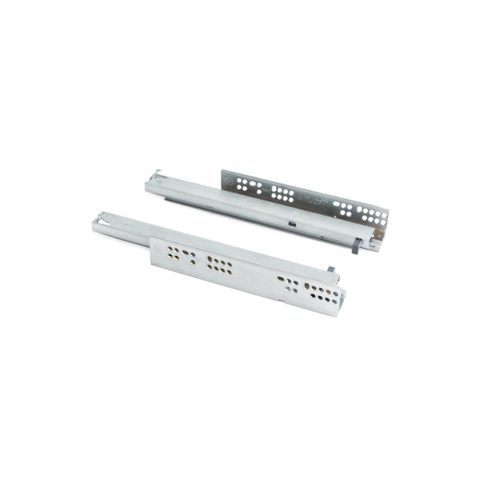 Emuca Juego de guías ocultas para cajones Silver, de extracción total, con cierre suave, profundidad 450mm, Acero, Cincado