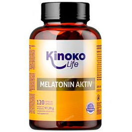 KINOKO LIFE Melatonina Aktiv 120 Cápsulas con Aceite de Semilla de Cáñamo, Pasiflora, Valeriana, GABA y Vitaminas B para Regular el Sueño