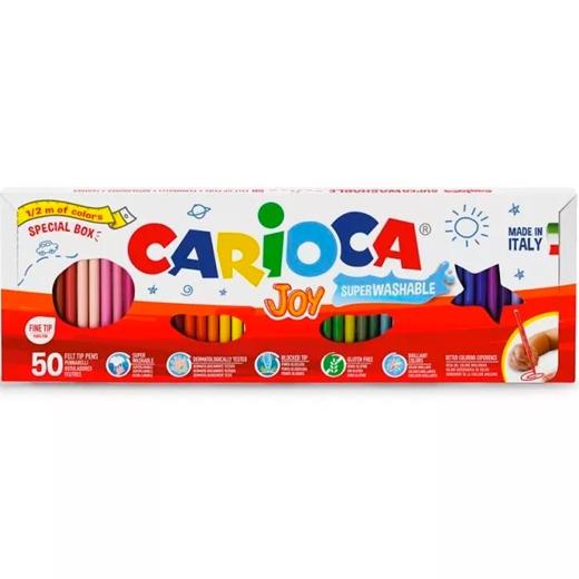 Carioca Joy Estuche de 50 Rotuladores Colores Surtidos Punta Fina