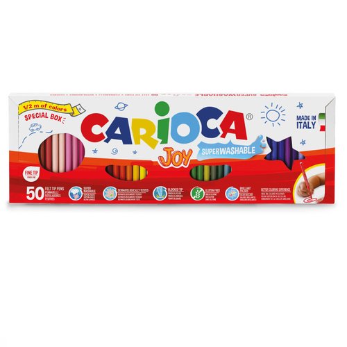 Carioca Joy Estuche de 50 Rotuladores Colores Surtidos Punta Fina