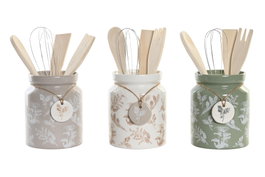 DKD Home Decor Set de 5 Botes de Utensilios Atlantic Forest 2022