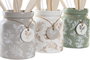 DKD Home Decor Bote Utensilios Alpino Verde Blanco 12 x 25 x 12 cm Set de 5 Dolomita Pino Metal Apto Microondas Lavavajillas