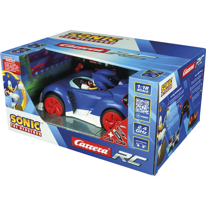 CARRERA Coche Radio Control Team Sonic Escala 1:18 Azul y Plateado