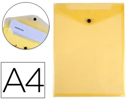 Liderpapel Carpeta Dossier Broche Polipropileno Amarillo Transparente Din A4