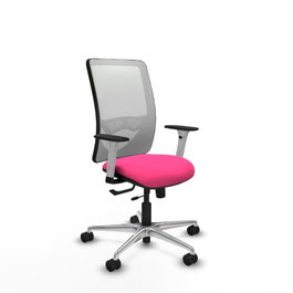 PIQUERAS Y CRESPO Silla de oficina Zulema Rosa con malla Blanca