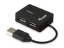 Equip 128952 Hub USB 2.0 4 Puertos, 480 Mbps, Negro, Mini Hub Travel, Conectar y Usar