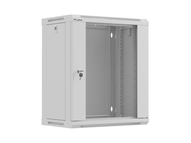 LANBERG Armario Rack 12U 19 pulg. Gris con Puerta de Cristal