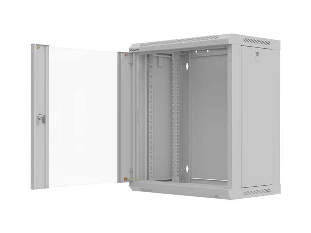 LANBERG Armario Rack 12U 19 pulg. Gris con Puerta de Cristal