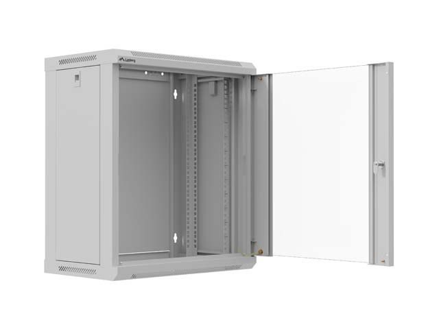 LANBERG Armario Rack 12U 19 pulg. Gris con Puerta de Cristal