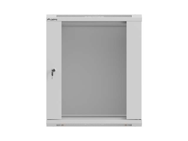 LANBERG Armario Rack 12U 19 pulg. Gris con Puerta de Cristal