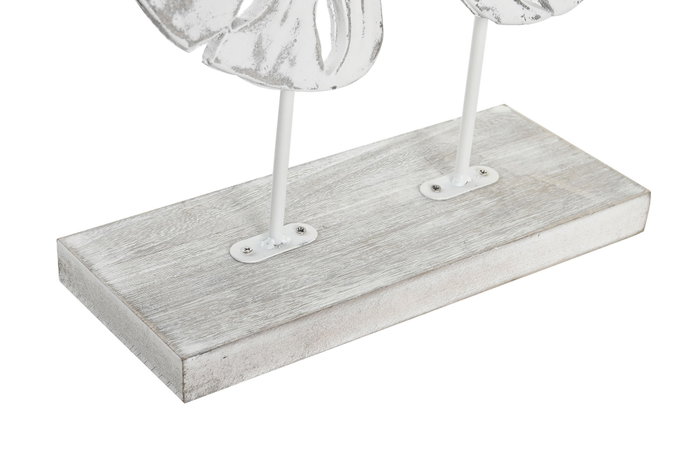 DKD Home Decor Decoración de Hoja con Acabado Desgastado Blanco