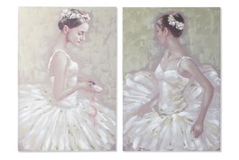 DKD Home Decor Cuadro Lienzo MDF Ballet Surtido de 2 Unidades (80x3x120 cm)