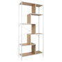 Edison Estantería Natural 80x30x180 cm con Estructura Hierro y Baldas de Madera, Acabado Blanco