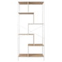 Edison Estantería Natural 80x30x180 cm con Estructura Hierro y Baldas de Madera, Acabado Blanco