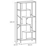 Edison Estantería Natural 80x30x180 cm con Estructura Hierro y Baldas de Madera, Acabado Blanco