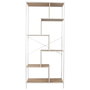 Edison Estantería Natural 80x30x180 cm con Estructura Hierro y Baldas de Madera, Acabado Blanco