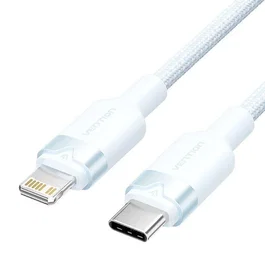 Vention Cable USB-C a Lightning Macho, 1m Azul, 27W, 480Mbps, Algodón Trenzado