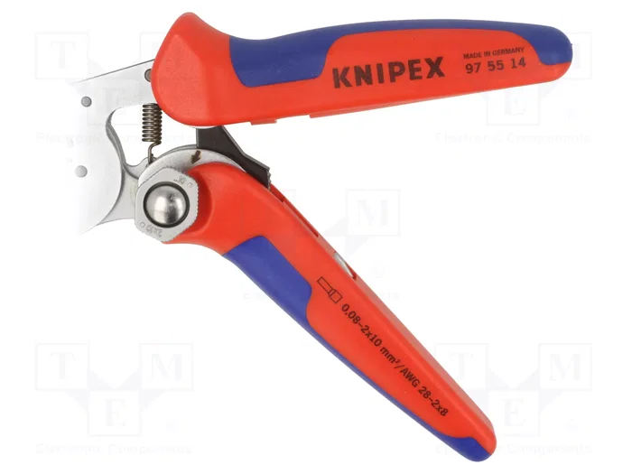 KNIPEX Crimpadora para terminales de cable y puntas de casquillos 28AWG-8AWG