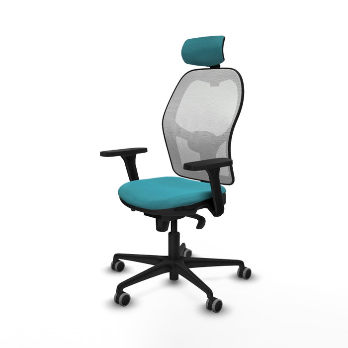 PIQUERAS Y CRESPO Silla de oficina Jorquera con mecanismo Sincro, Turquesa y Blanco PIQUERAS Y CRESPO Silla de oficina Jorquera con mecanismo Sincro, Turquesa y Blanco