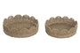 DKD Home Decor Set de 2 Bandejas de Seagrass y Metal Natural