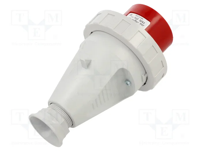 SEZ DK Enchufe Macho Trifásico 32A 4P 6H Rojo