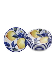 Hermia ODL0014 Juego de Platos de Cerámica Amarillo 6 Piezas 13x13x2 cm