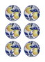 Hermia ODL0014 Juego de Platos de Cerámica Amarillo 6 Piezas 13x13x2 cm