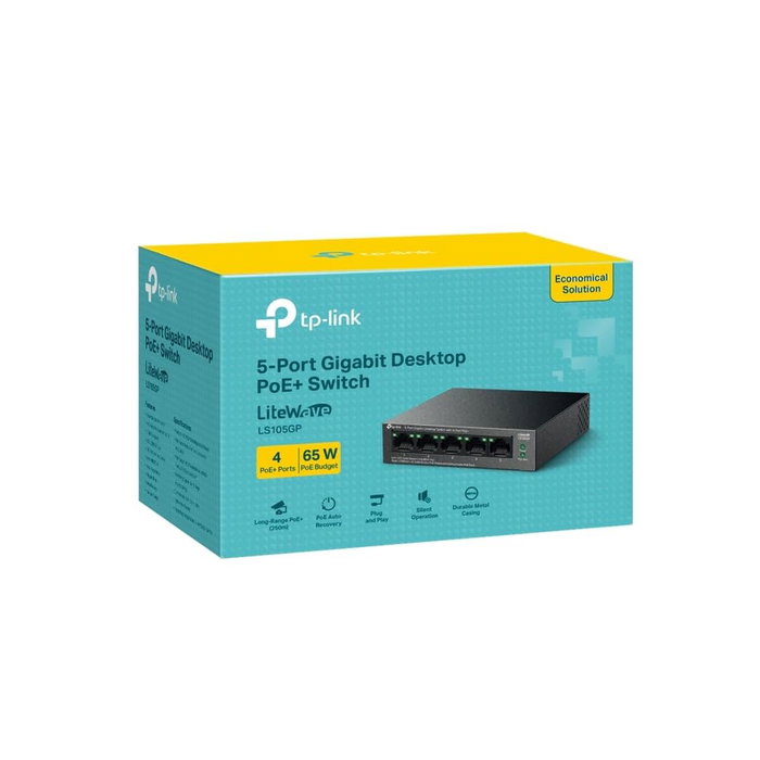 TP-Link LS105GP Switch Gigabit de 5 Puertos con 4 Puertos PoE+