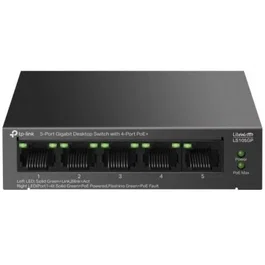 TP-Link LS105GP Switch de Sobremesa/Gigabit 5 Puertos con 4 Puertos PoE+ 802.3af/at, 65W Total, Hasta 250m Extensión, Plug and Play, Sin Ventilador, Para Cámaras IP, AP