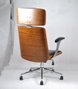DKD Home Decor Silla de Madera y PU con Ruedas Negro