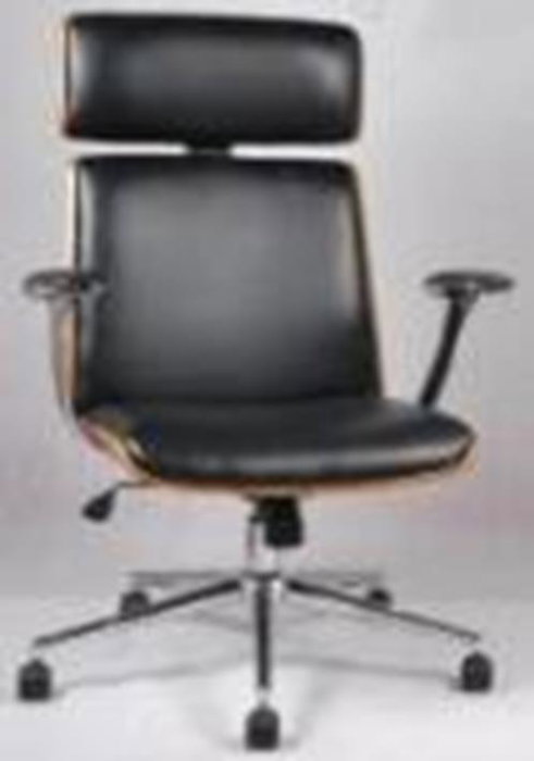 DKD Home Decor Silla de Madera y PU con Ruedas Negro