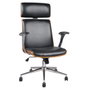 DKD Home Decor Silla de Madera y PU con Ruedas Negro
