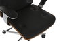 DKD Home Decor Silla de Madera y PU con Ruedas Negro
