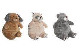 DKD Home Decor Peluche 25 x 35 x 25 cm (6 Unidades) Beige Camel Gris