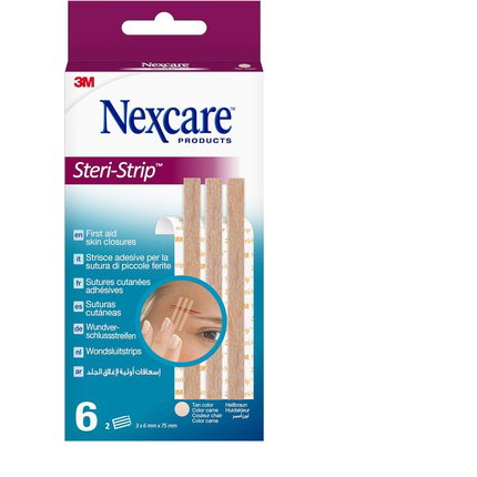3M Nexcare Steri-Strip Beige 6 mm x 75 mm, 6 unidades 3M Nexcare Steri-Strip Beige 6 mm x 75 mm, 6 unidades