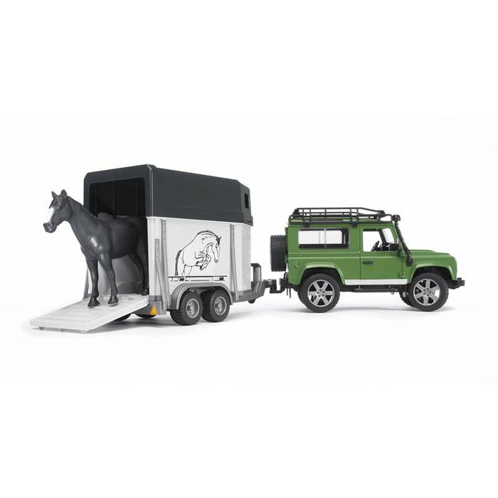 Bruder Coche Land Rover con Transporte de Caballos Bruder Coche Land Rover con Transporte de Caballos