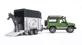 Bruder Coche Land Rover con Transporte Caballos Coche 28x13,8x15,3 cm Remolque 34x14x18 cm