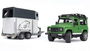Bruder Coche Land Rover con Transporte Caballos Coche 28x13,8x15,3 cm Remolque 34x14x18 cm
