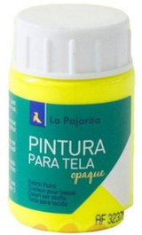 LA PAJARITA Pack de 6 botes de pintura para tela opaca Amarillo 35 ml